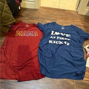 Time and Tru Maternity Tees - Red and Blue